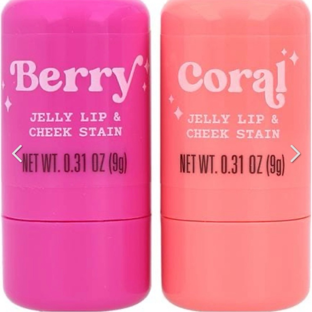 Jelly Lip & Cheek Stain Set - Vibrant Pink and Coral - Picture 2 of 3